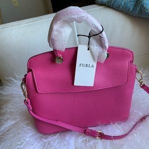Furla Pink Saffiano Leather Crossbody Bag